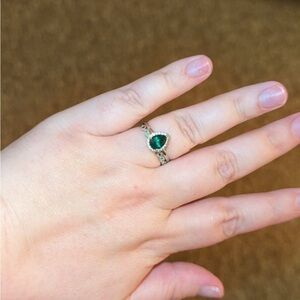 Emerald Wedding Ring Stack